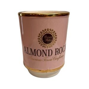 Vintage 1979 Almond Roca Fred Haley Mug Gold Trim Coffee Cup Collectible